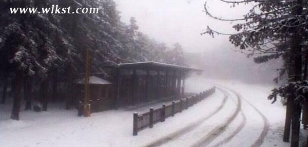 仙女山迎来2015年第一场雪 足足有10厘米深