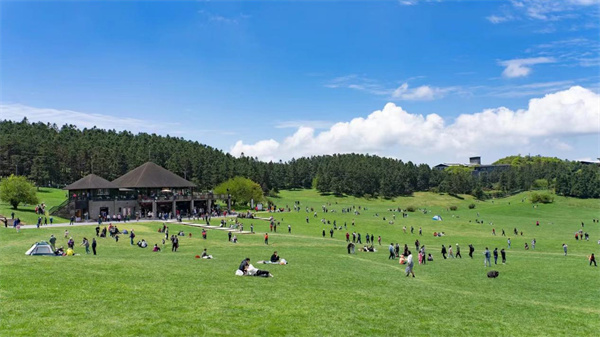 游客游览仙女山